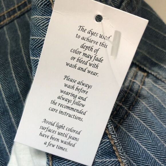 Logo by Lori Goldstein Jeans Womens Size 10 Blue Striped Denim Mid Rise Flare - Picture 8 of 15